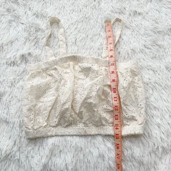 Women Madewell Eyelet Crop Tank Crop Top in Light House Size Medium - Picture 4 of 8